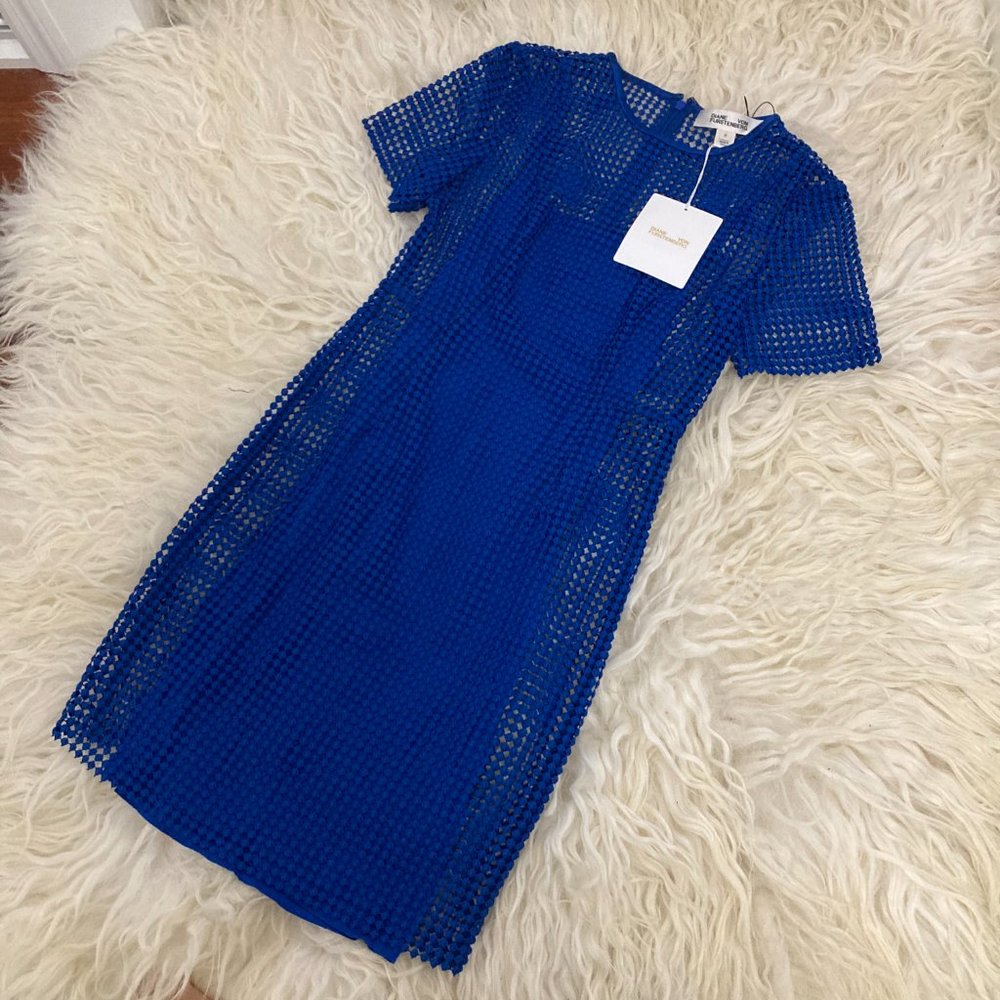 DIANE VON FURSTENBERG Chain Lace Dress 0061 - Picture 6 of 15